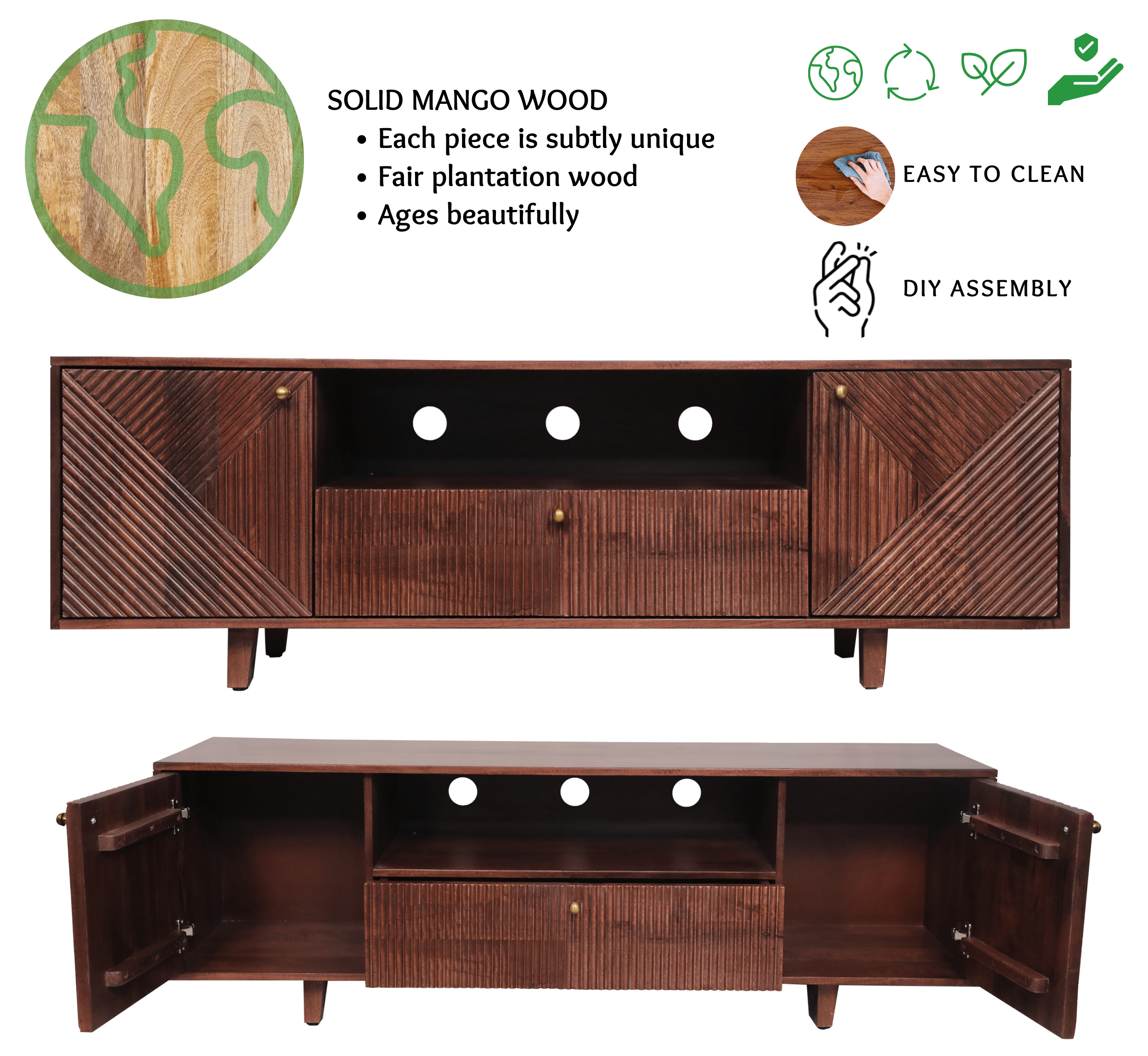 CORSICA DESIGNS TV Cabinets Sloan Wooden TV Cabinet