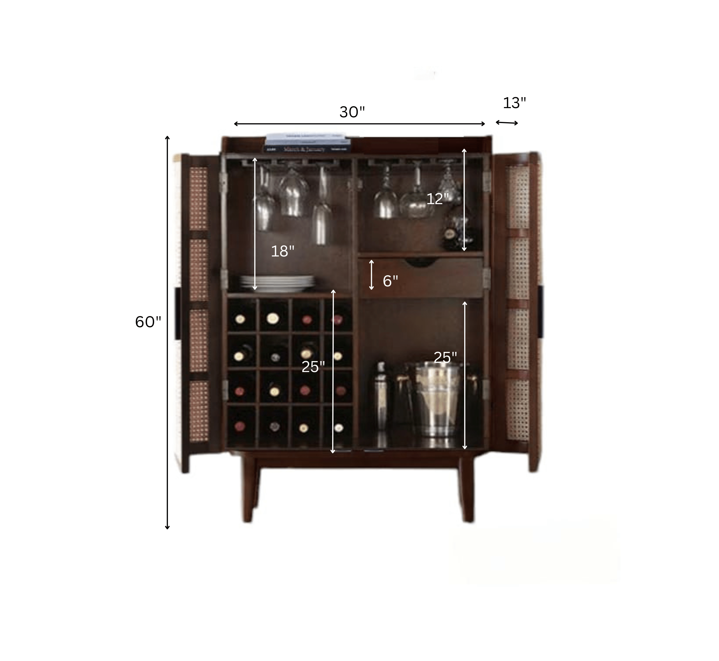 Corsica Designs Vyut 60" Wooden Bar Cabinet